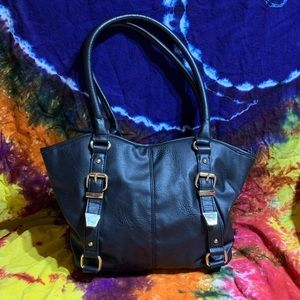 Apt. 9 Black Handbag Gold Hardware